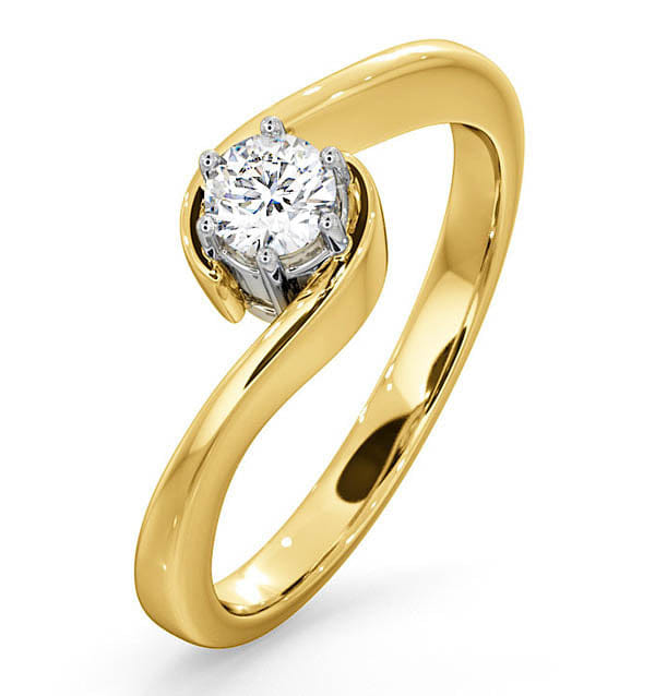 Diamond Certified Leah 18K Gold Diamond Engagement Ring 0.25CT