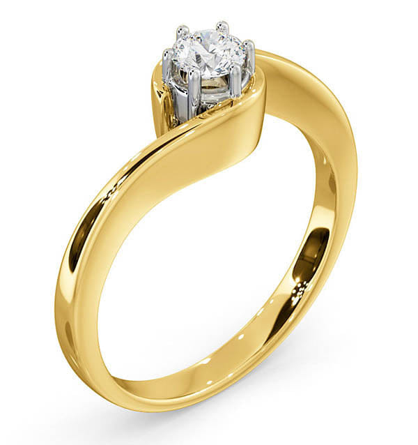 Diamond Certified Leah 18K Gold Diamond Engagement Ring 0.25CT