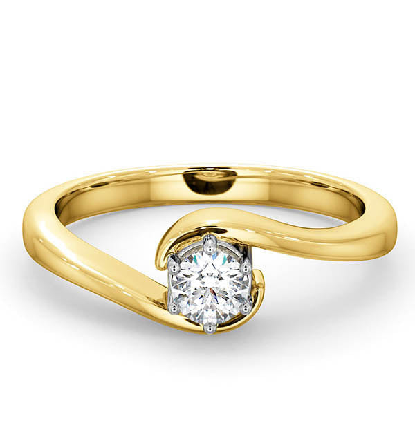 Diamond Certified Leah 18K Gold Diamond Engagement Ring 0.25CT