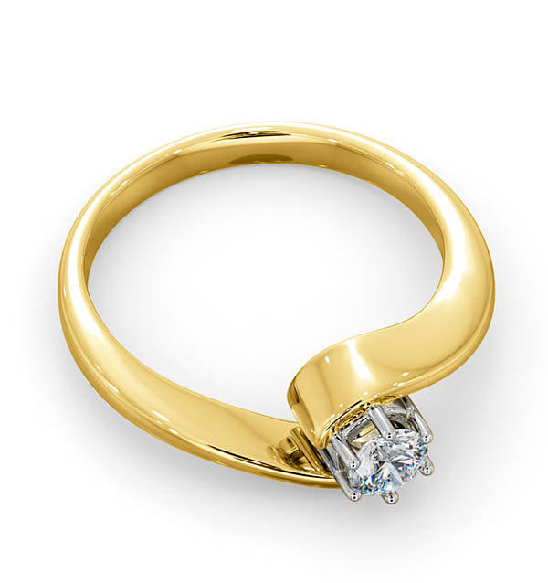 Diamond Certified Leah 18K Gold Diamond Engagement Ring 0.25CT