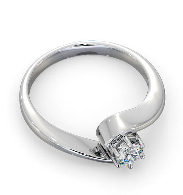 Diamond Certified Leah 18K White Gold Diamond Engagement Ring 0.25CT