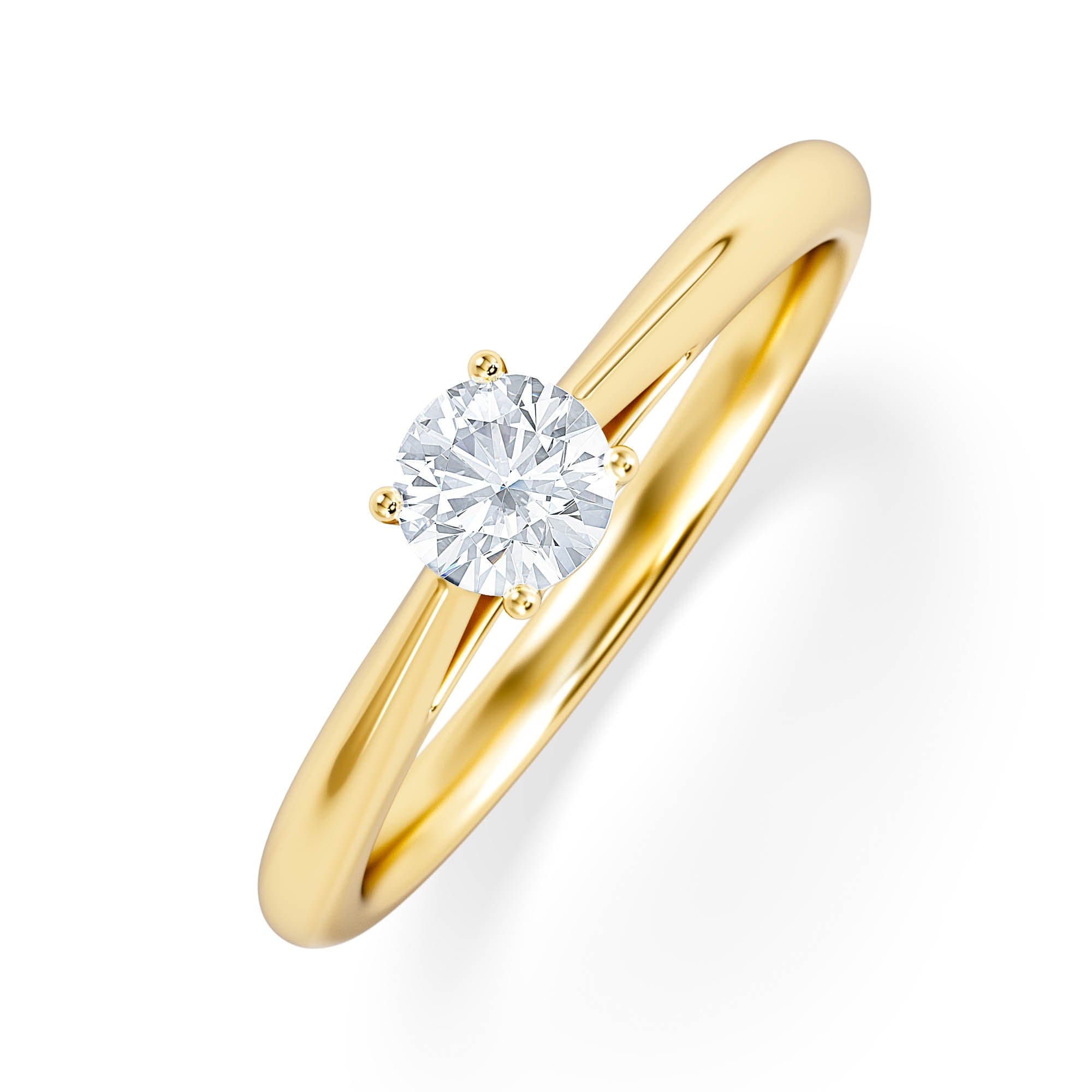 Diamond Engagement Ring Certified Elysia 18K Gold Diamond 0.33CT