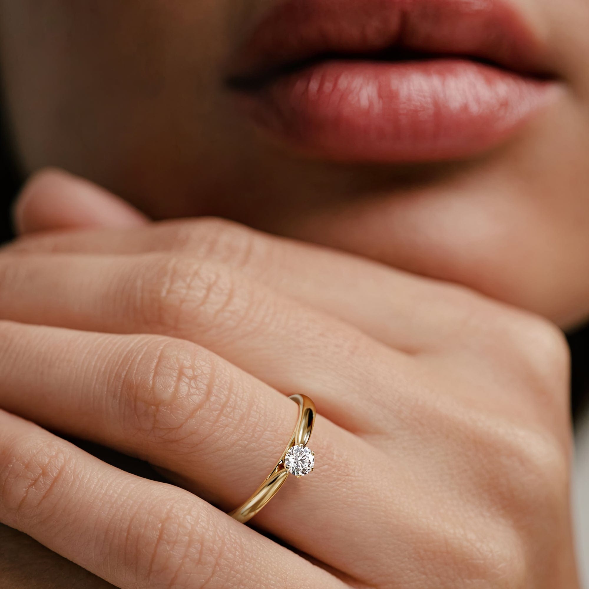 Diamond Engagement Ring High Set Chloe 0.25ct Lab Diamond G/Vs in 18K Gold