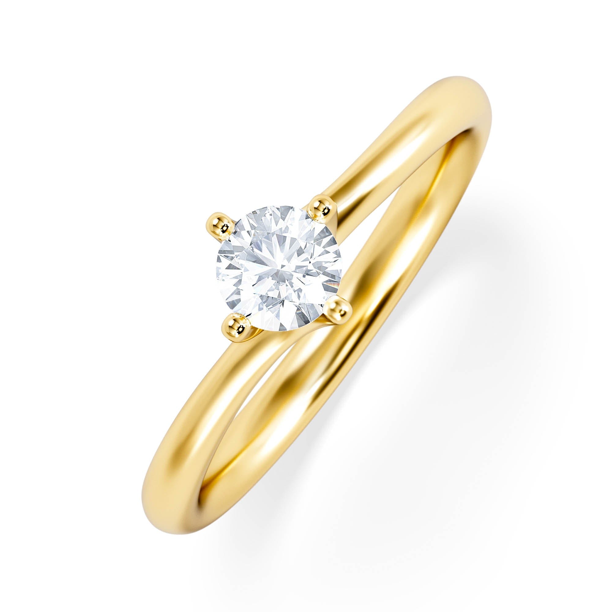 Diamond Lily Certified Lab Diamond Engagement Ring 0.33CT F/VS1 18K Gold