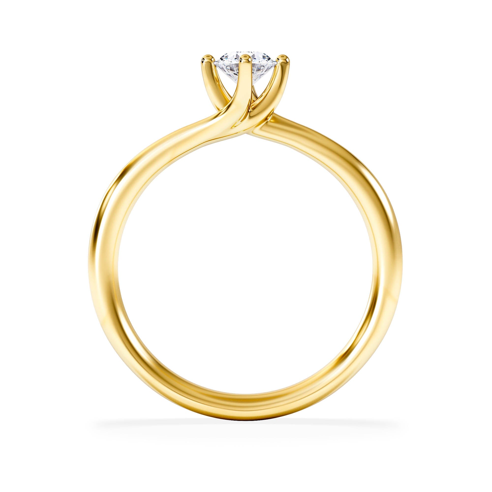 Diamond Lily Certified Lab Diamond Engagement Ring 0.33CT F/VS1 18K Gold