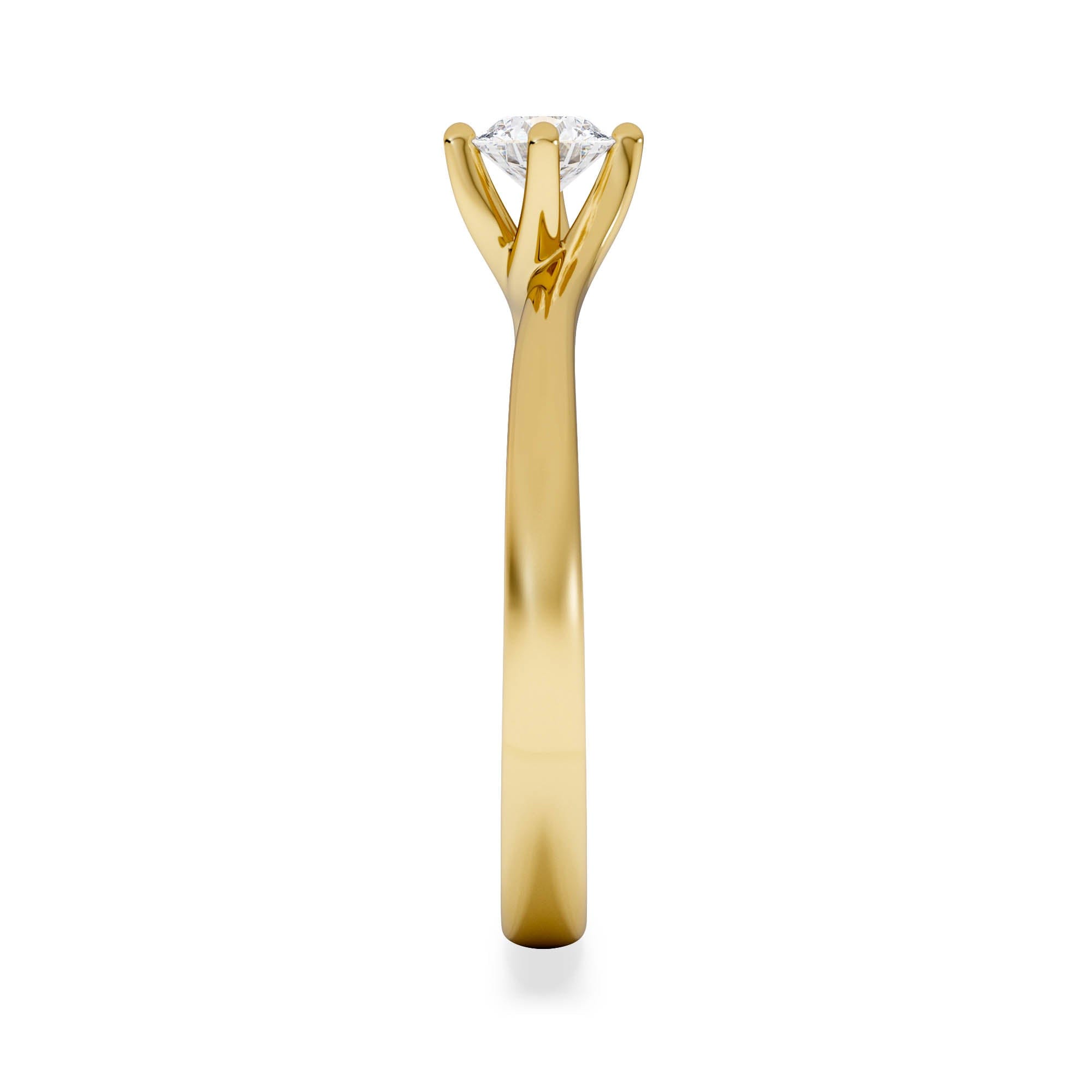 Diamond Lily Certified Lab Diamond Engagement Ring 0.33CT F/VS1 18K Gold