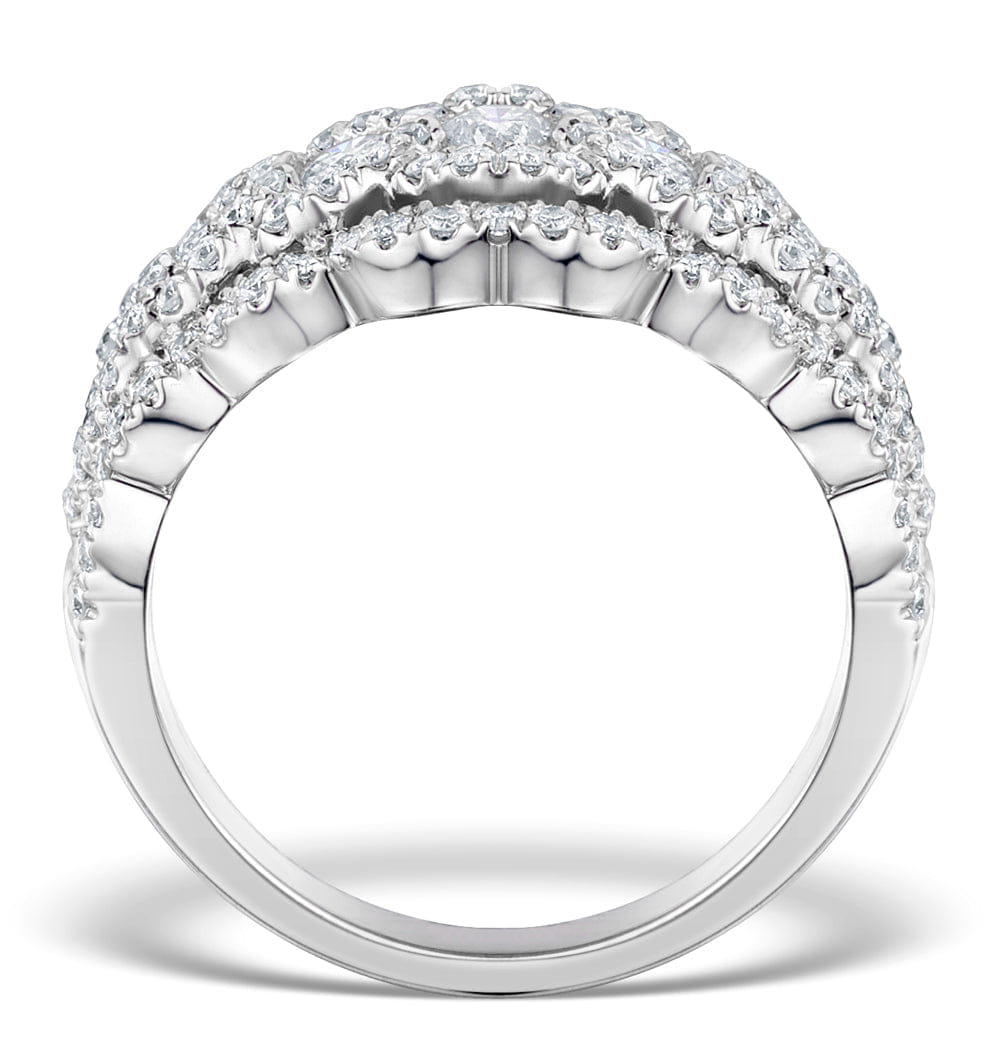 Diamond Lab Diamond Art Deco 9K White Gold Ring 1.25CT H/Si - N4544Y