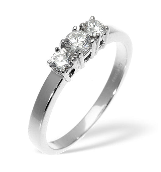 Diamond Ellie 18K White Gold 3 Stone Lab Diamond Ring 0.50CT G/VS