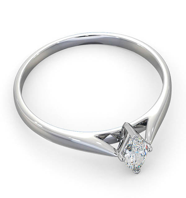 Diamond Engagement Ring Certified Marquise Diamond 0.25CT H/SI 18K White Gold