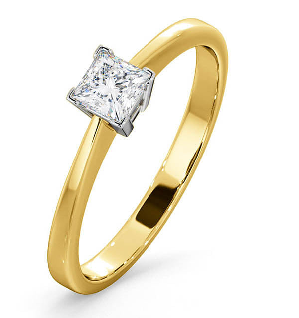 Diamond Certified Lauren 18K Gold Diamond Engagement Ring 0.33CT - G - H/SI