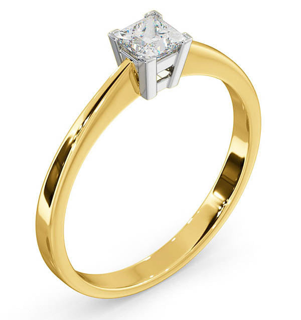 Diamond Certified Lauren 18K Gold Diamond Engagement Ring 0.33CT - G - H/SI