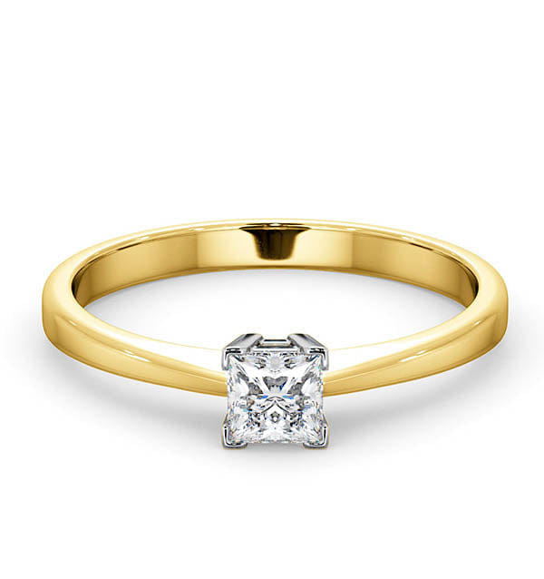 Diamond Certified Lauren 18K Gold Diamond Engagement Ring 0.33CT - G - H/SI