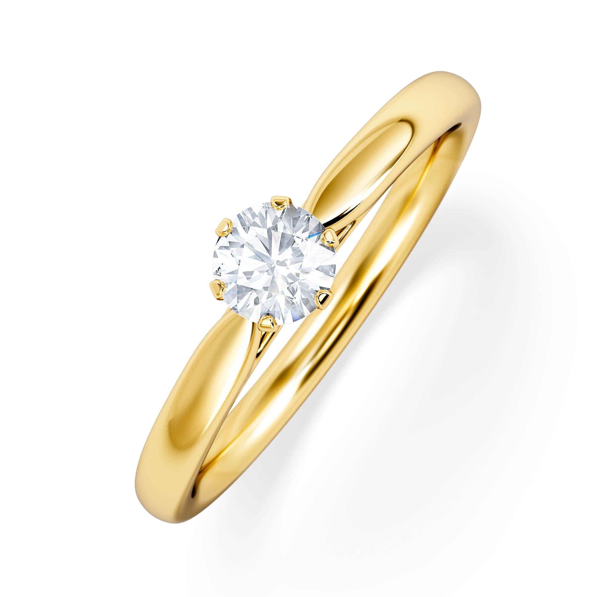 Diamond Certified Low Set Chloe 18K Gold Diamond Engagement Ring 0.33CT