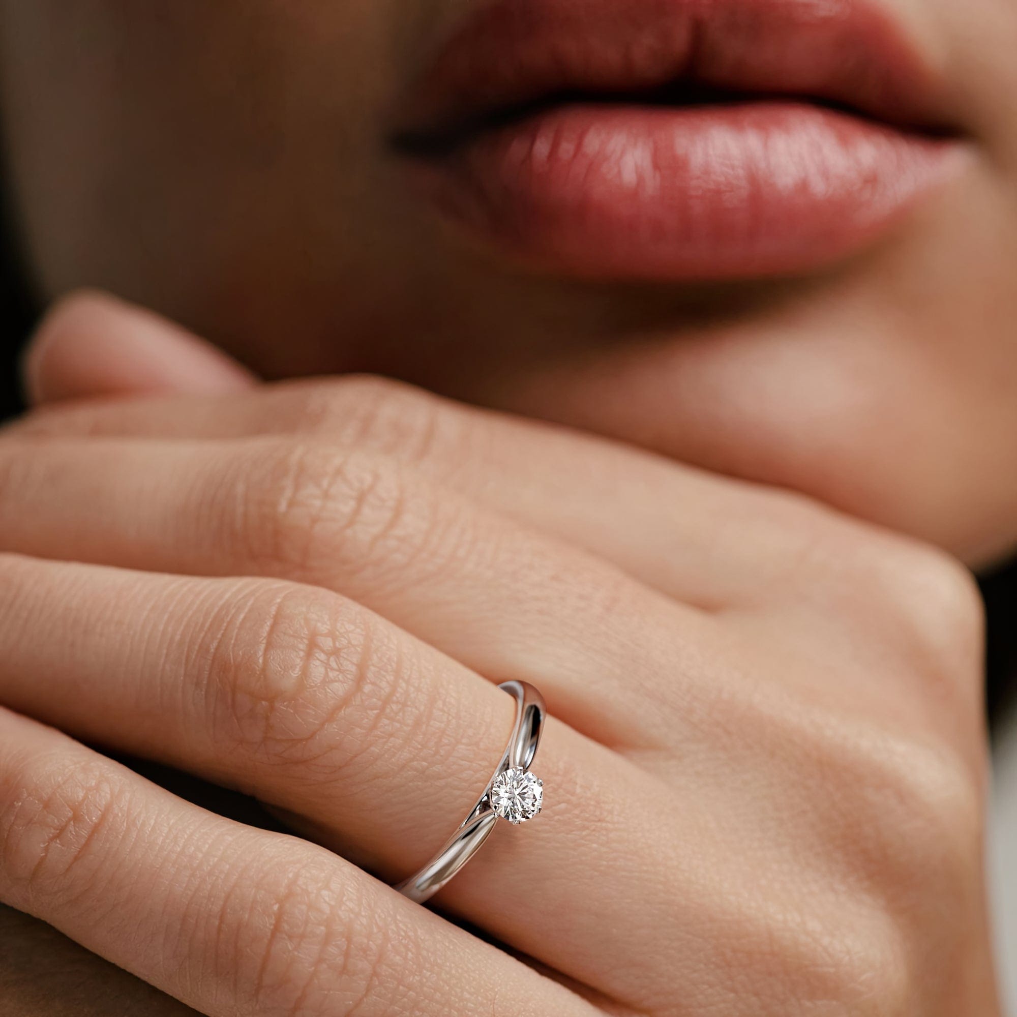 Diamond Engagement Ring High Set Chloe 0.25ct Lab Diamond G/Vs in Platinum