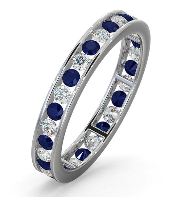 RING ETERNITY RING RAE DIAMONDS G/VS AND SAPPHIRE 1.40CT - Platinum