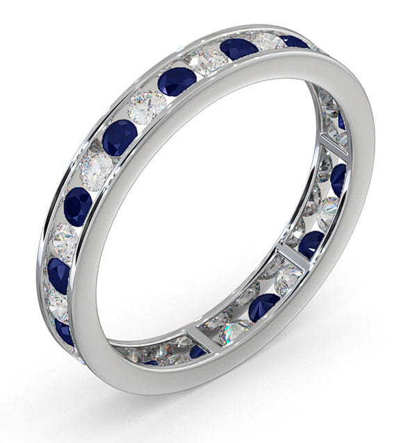 RING ETERNITY RING RAE DIAMONDS G/VS AND SAPPHIRE 1.40CT - Platinum