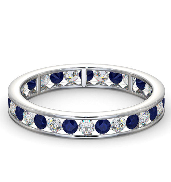 RING ETERNITY RING RAE DIAMONDS G/VS AND SAPPHIRE 1.40CT - Platinum