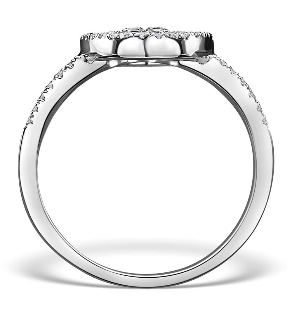 RING Halo Engagement Ring Galileo with 0.80ct of Diamonds in 18K Gold FT72