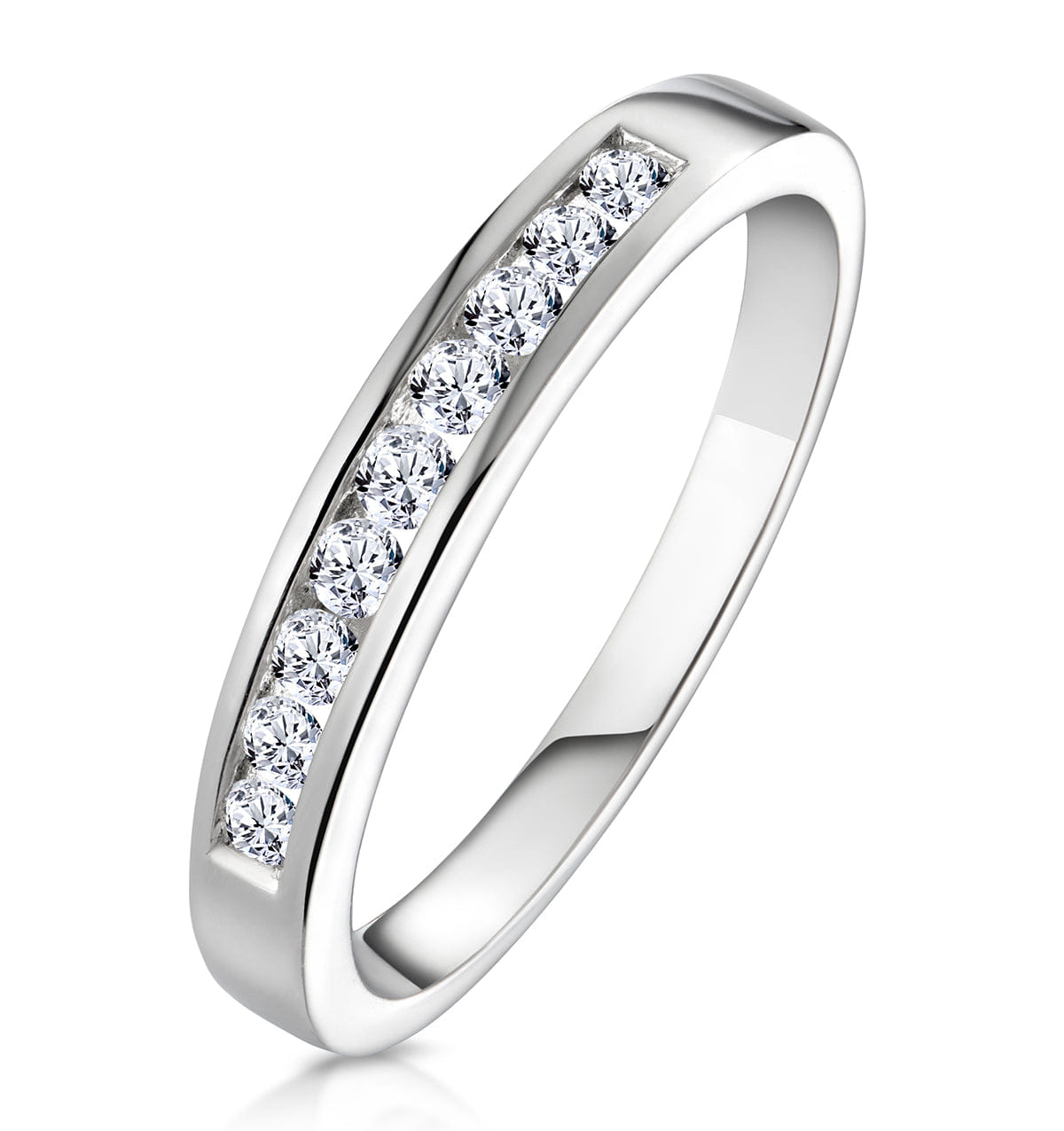 Diamond Rae Platinum Diamond Half Band Eternity Ring 0.25CT G/VS