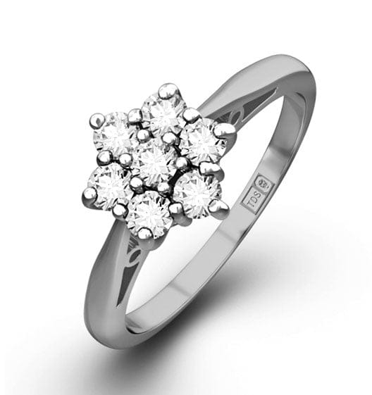 Diamond Millie 18K White Gold Diamond Cluster Ring 0.50CT H/SI - FT20 - 72JUY