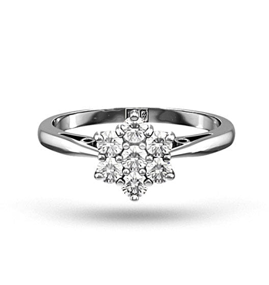 Diamond Millie 18K White Gold Diamond Cluster Ring 0.50CT H/SI - FT20 - 72JUY