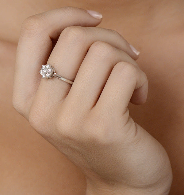 Diamond Millie 18K White Gold Diamond Cluster Ring 0.50CT H/SI - FT20 - 72JUY