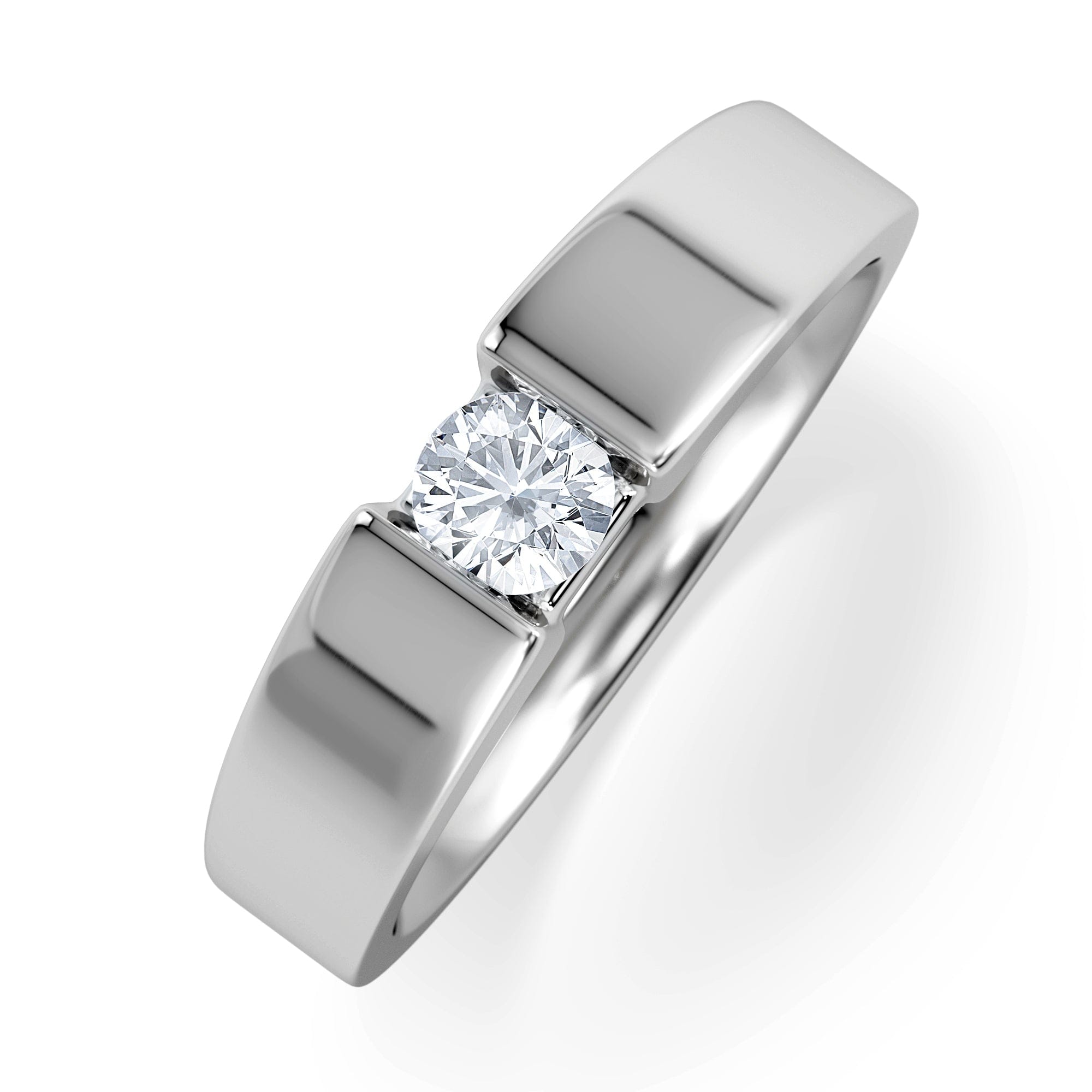 Diamond Certified Jessica 18K White Gold Diamond Engagement Ring 0.25CT - G - H/SI