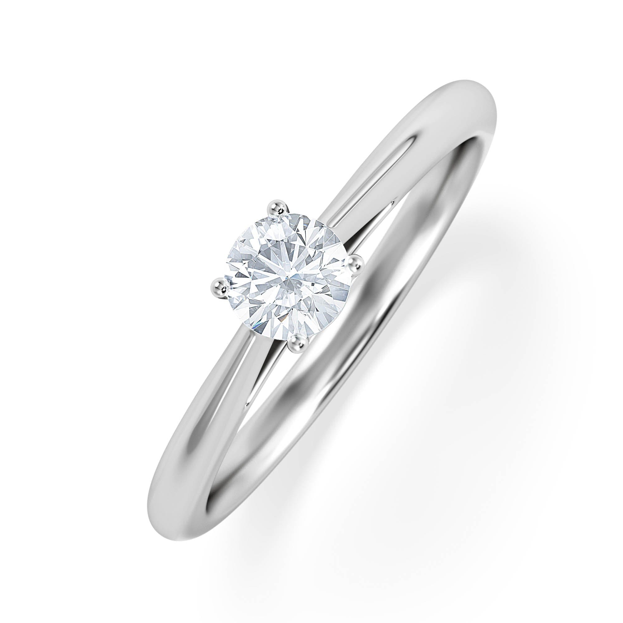 Diamond Engagement Ring Certified Elysia Platinum Diamond 0.33CT G/VS