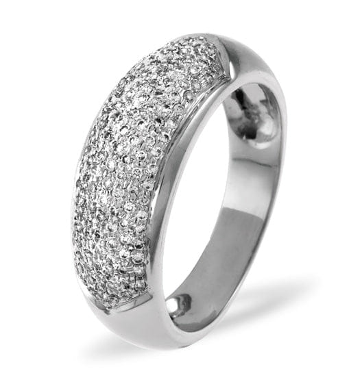Diamond 18K White Gold Diamond Pave Ring 0.64ct H/si