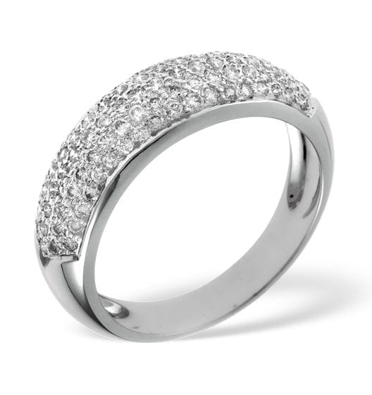 Diamond 18K White Gold Diamond Pave Ring 0.64ct H/si