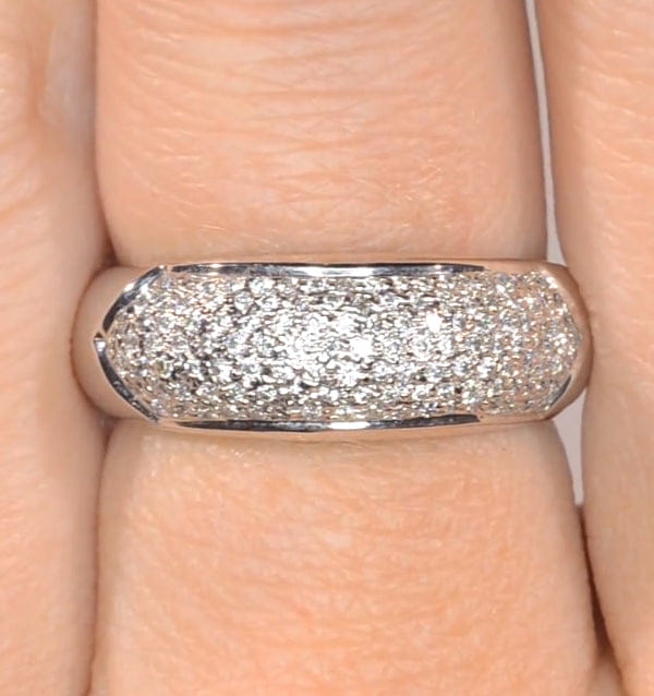 Diamond 18K White Gold Diamond Pave Ring 0.64ct H/si