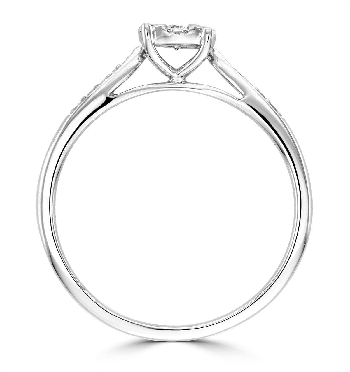 Diamond Lab Diamond Engagement Ring With Shoulders 0.25ct H/Si - 9K White Gold