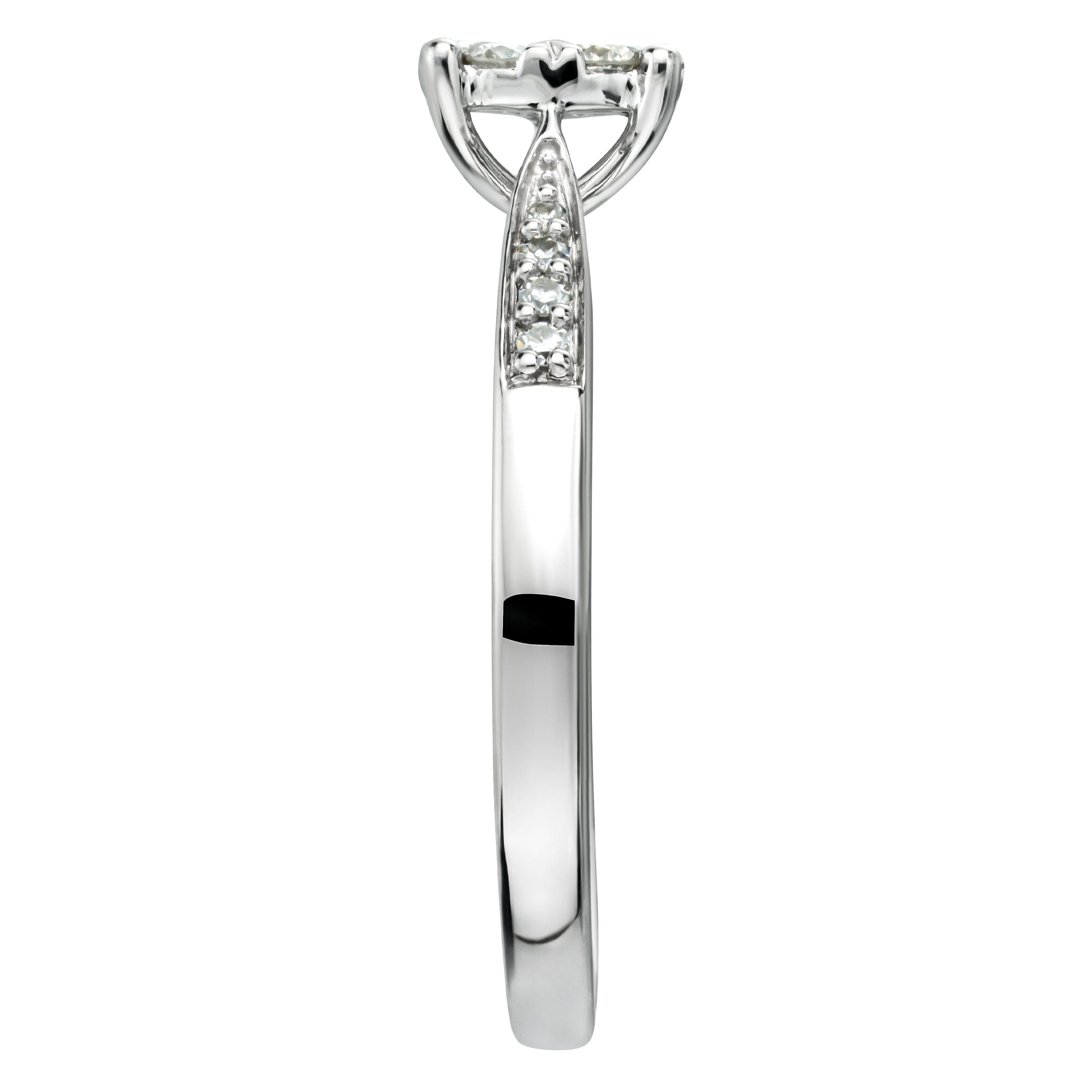 Diamond Lab Diamond Engagement Ring With Shoulders 0.25ct H/Si - 9K White Gold