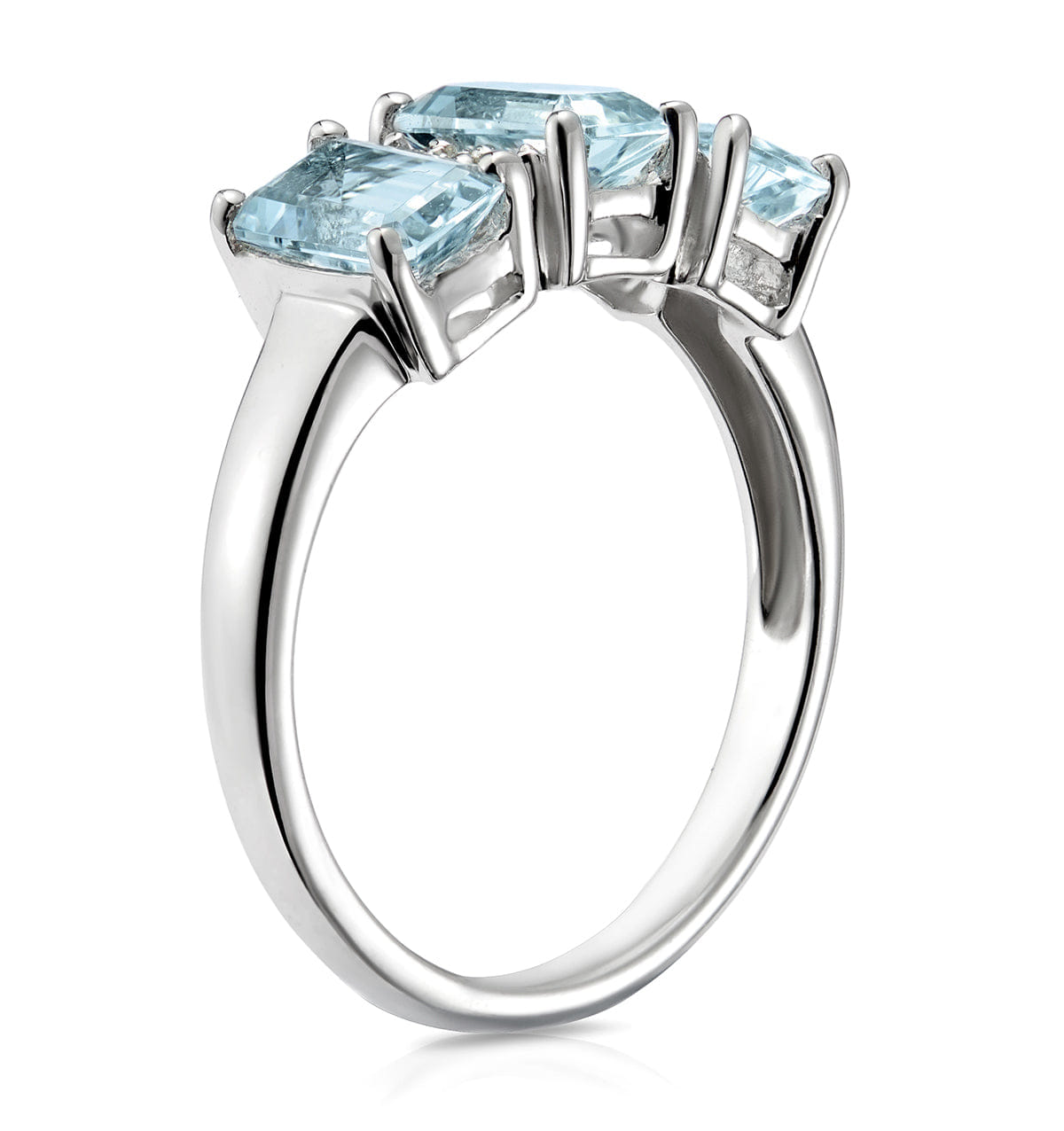 Diamond Aquamarine 1.65CT And Diamond 9K White Gold Ring