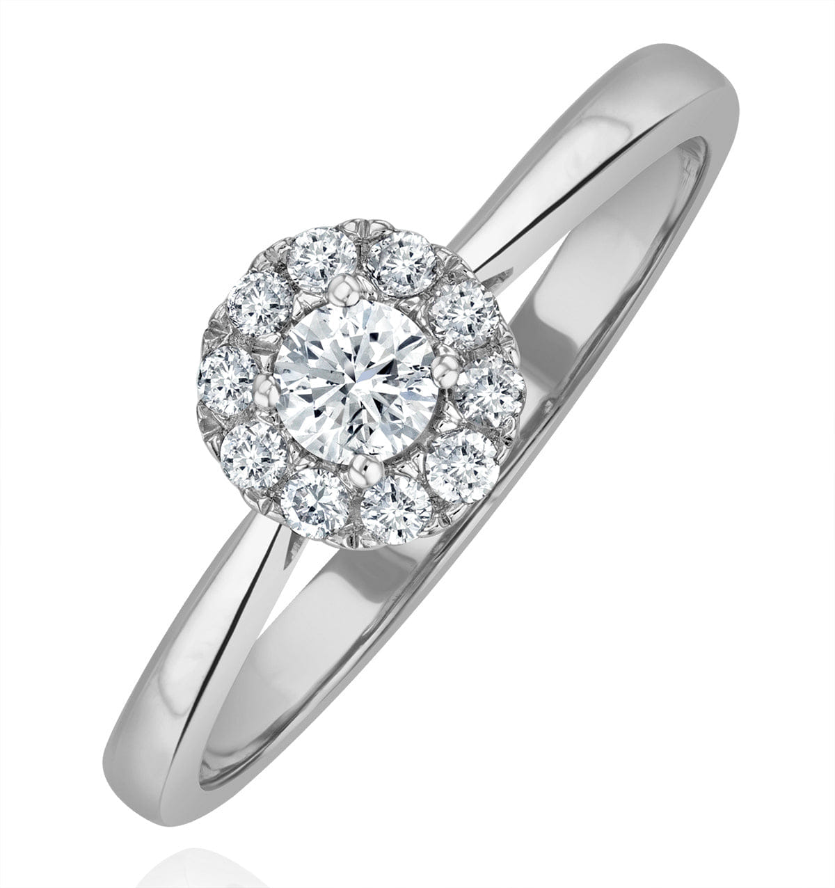 Diamond Lab Diamond Halo Engagement Ring 0.25ct H/Si in 9K White Gold