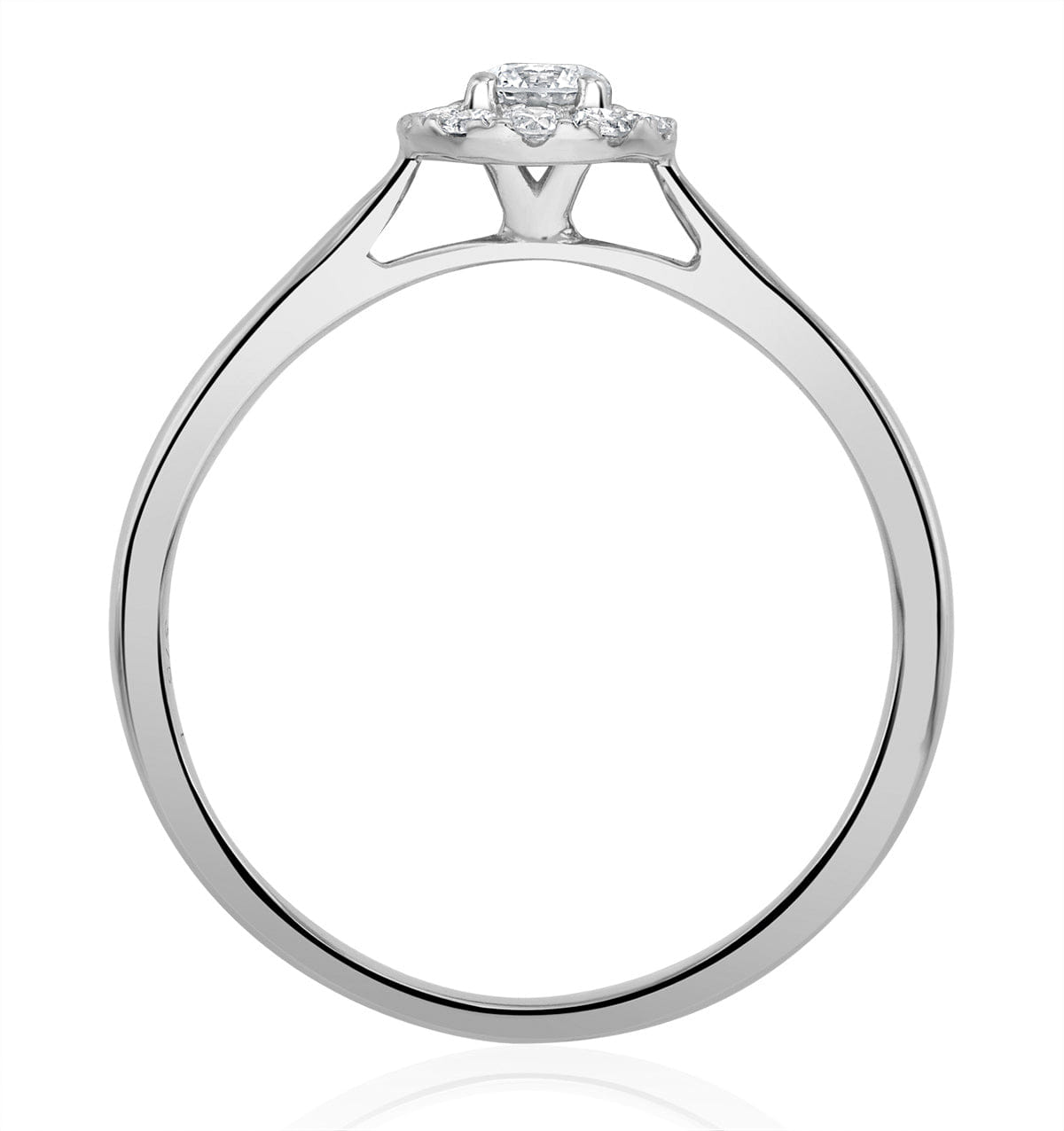 Diamond Lab Diamond Halo Engagement Ring 0.25ct H/Si in 9K White Gold