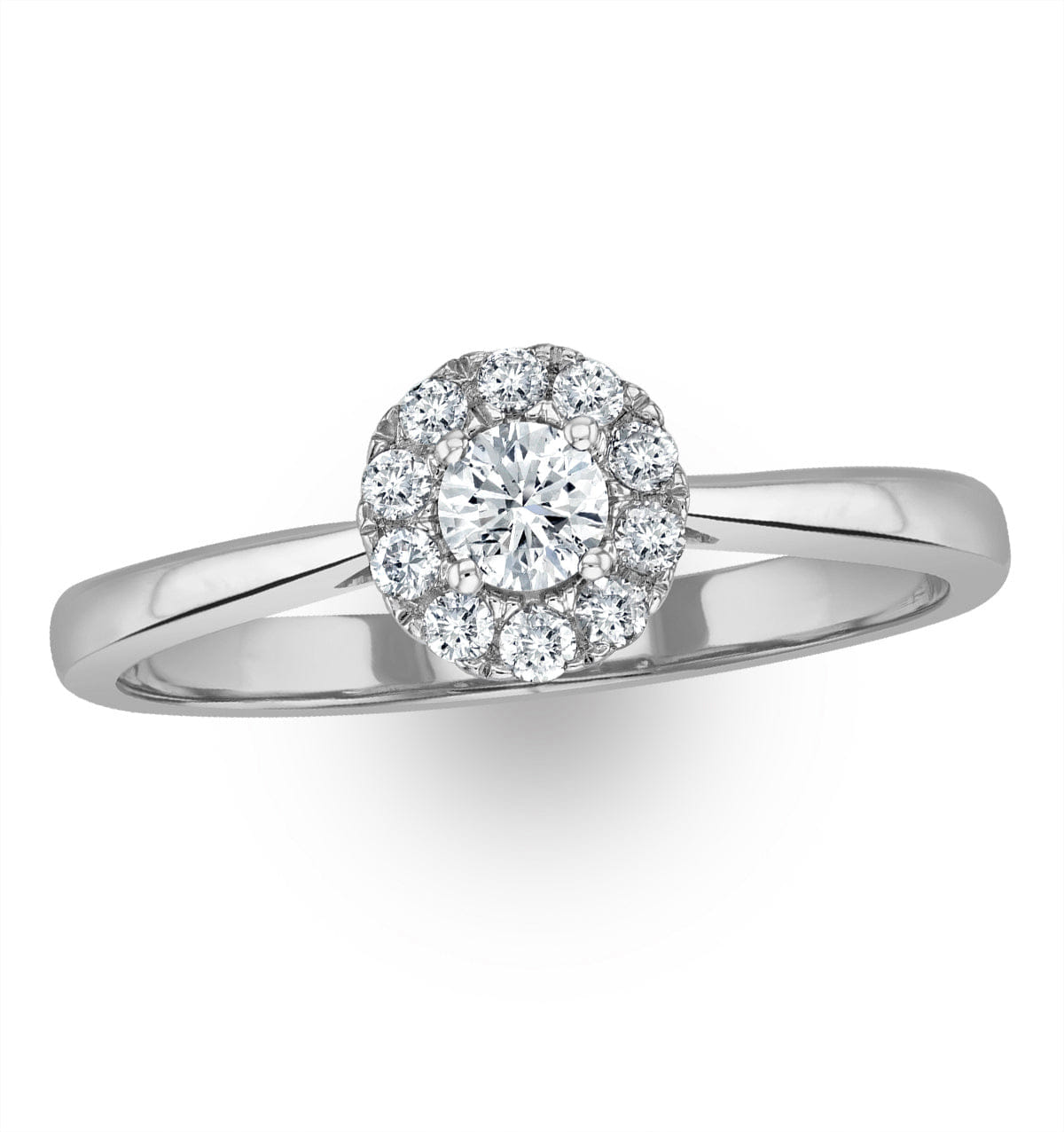 Diamond Lab Diamond Halo Engagement Ring 0.25ct H/Si in 9K White Gold