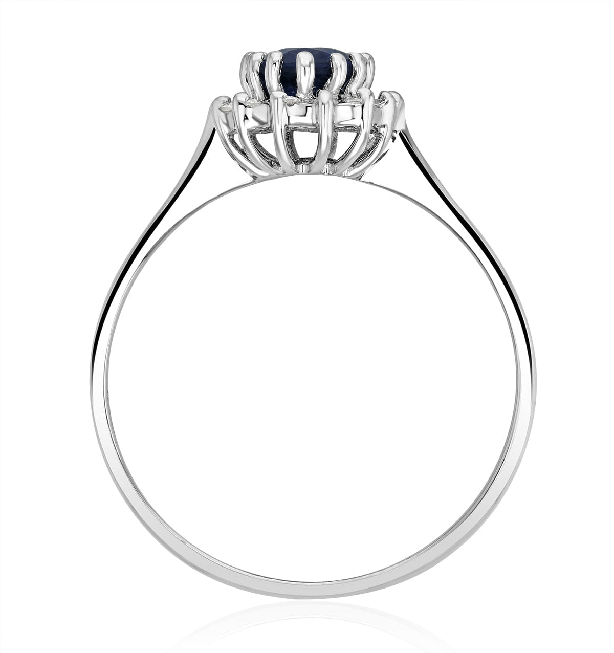 Diamond Sapphire 0.95ct And Diamond 9K White Gold Ring