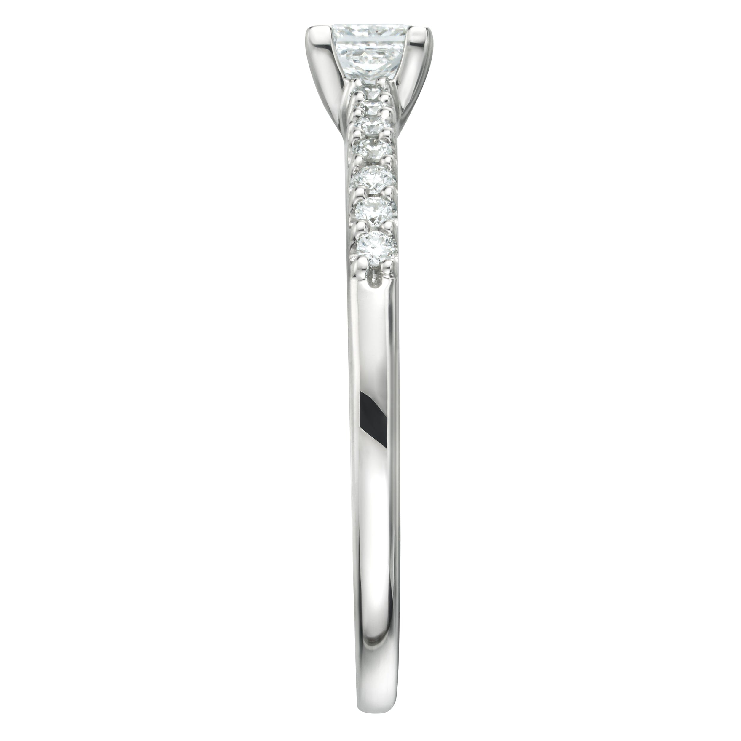 Princess Cut Lab Diamond Engagement Ring 0.50ct H/Si in 9K White Gold