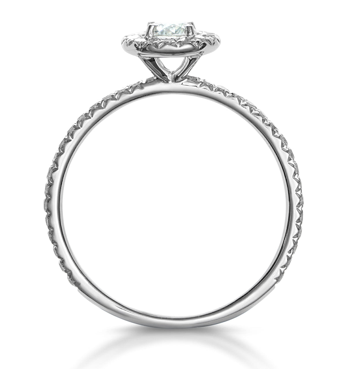 Diamond Ella Halo Lab Diamond Engagement Ring 0.55ct in 9K White Gold