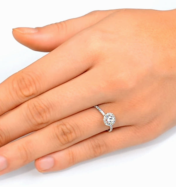 Diamond Ella Halo Lab Diamond Engagement Ring 0.55ct in 9K White Gold