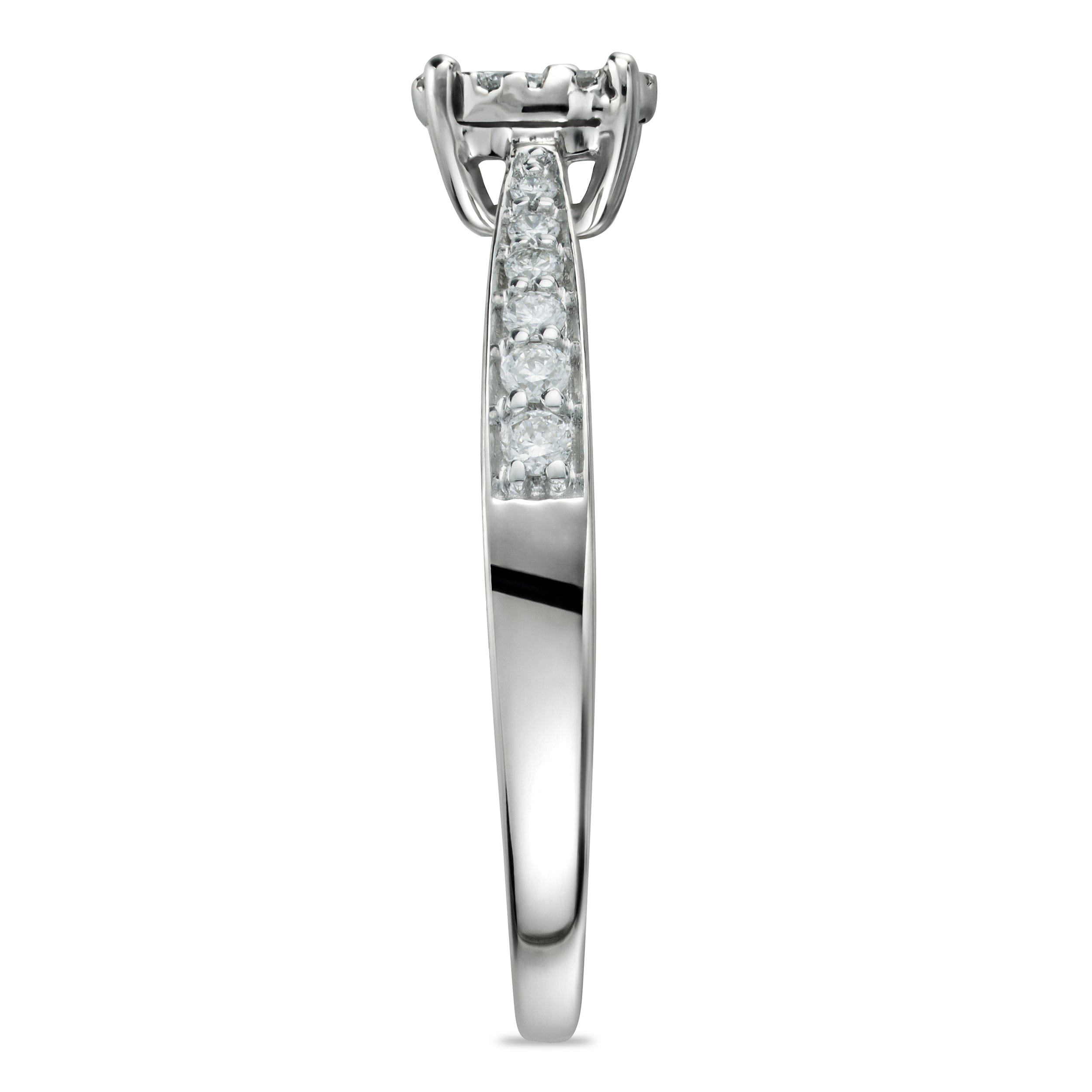 Diamond Masami Diamond Engagement Ring 0.20ct Pave Set in 9K White Gold