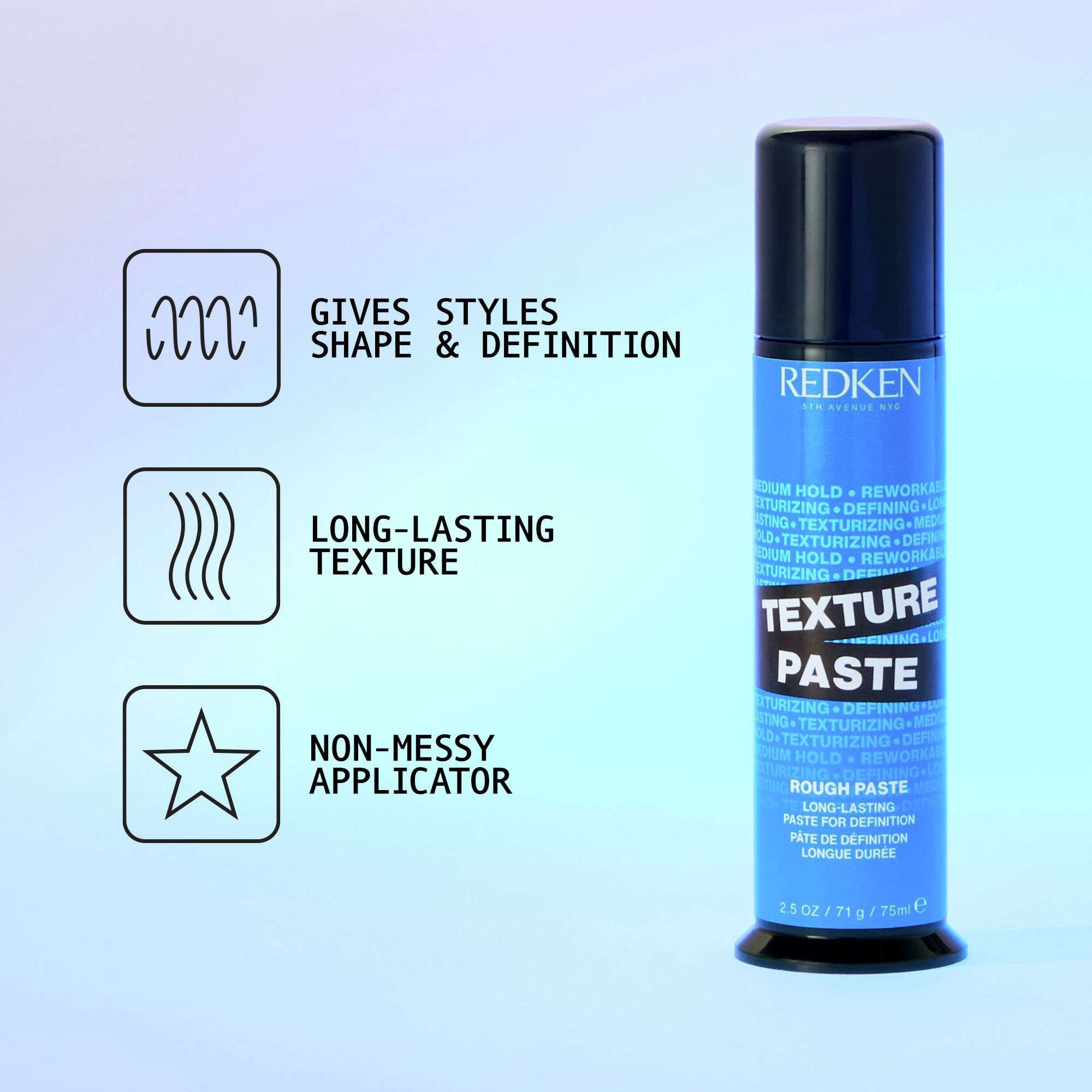 Redken Texture Paste, Styling Paste for High Texture, All - Day Re - Workability, Medium Control 75 ml