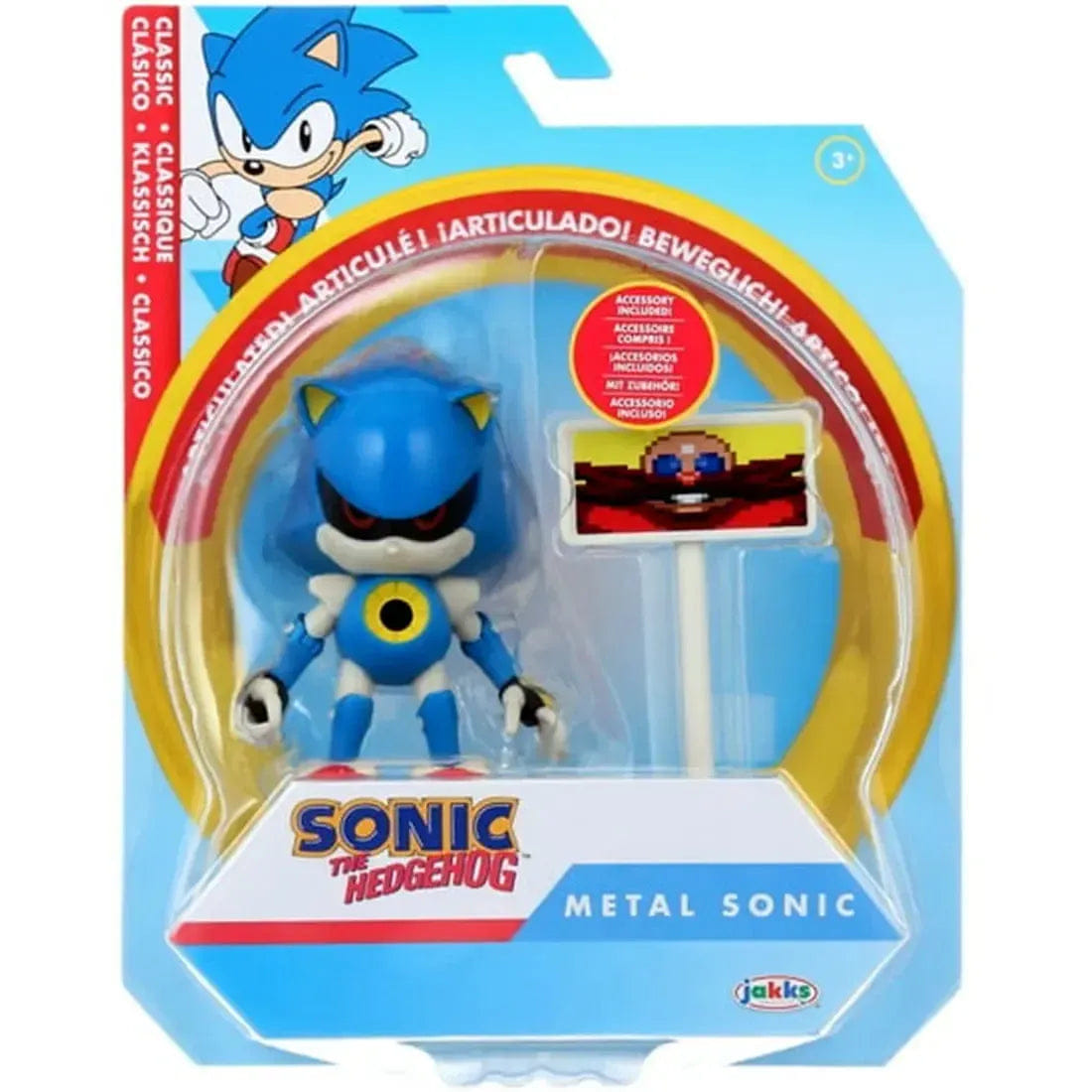 Jakks Pacific Sonic The Hedgehog - Metal Sonic with Goal Post Sign Action Figure (4") - Jakks Pacific
