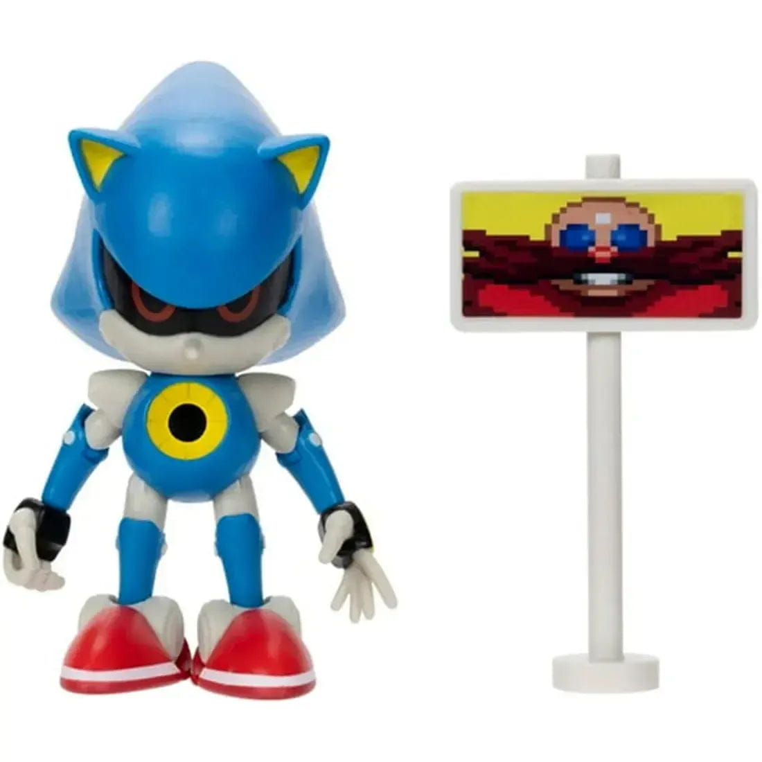 Jakks Pacific Sonic The Hedgehog - Metal Sonic with Goal Post Sign Action Figure (4") - Jakks Pacific