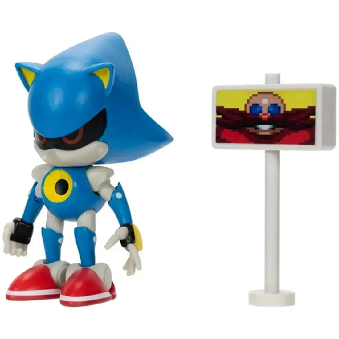 Jakks Pacific Sonic The Hedgehog - Metal Sonic with Goal Post Sign Action Figure (4") - Jakks Pacific