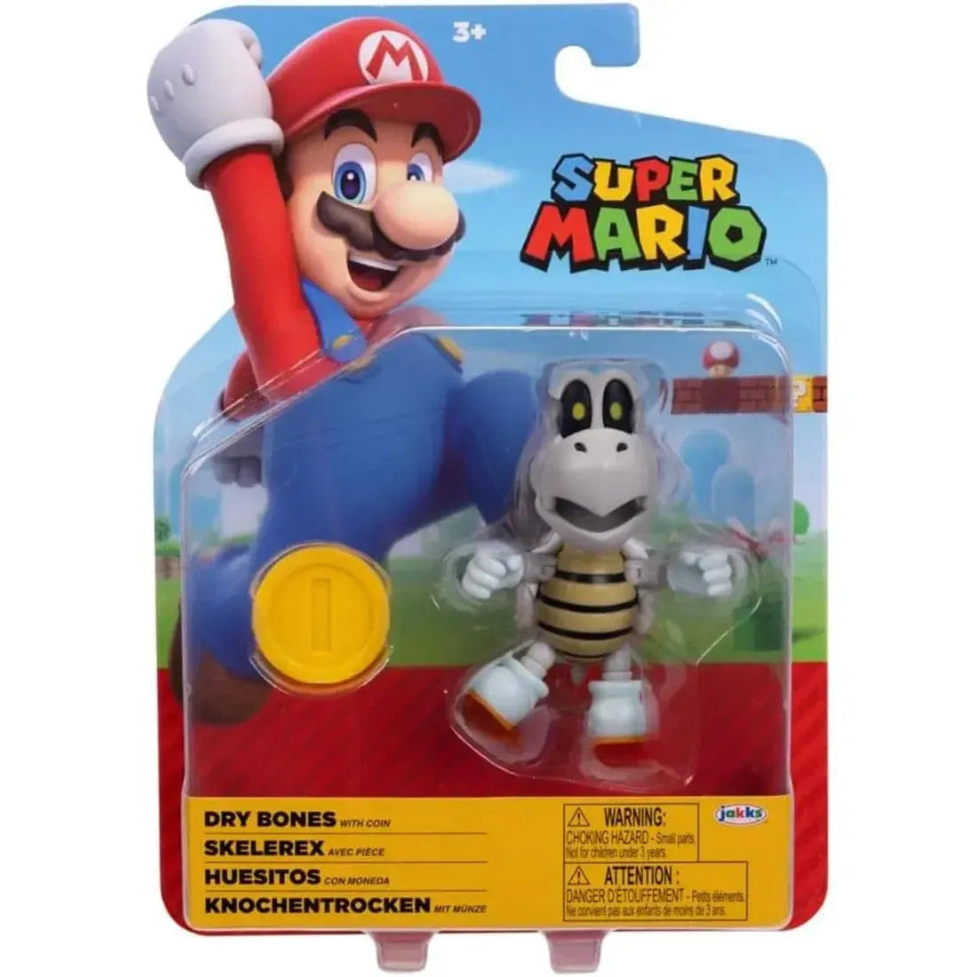 Jakks Pacific Super Mario - Dry Bones with Coin Action Figure (4") - Jakks Pacific
