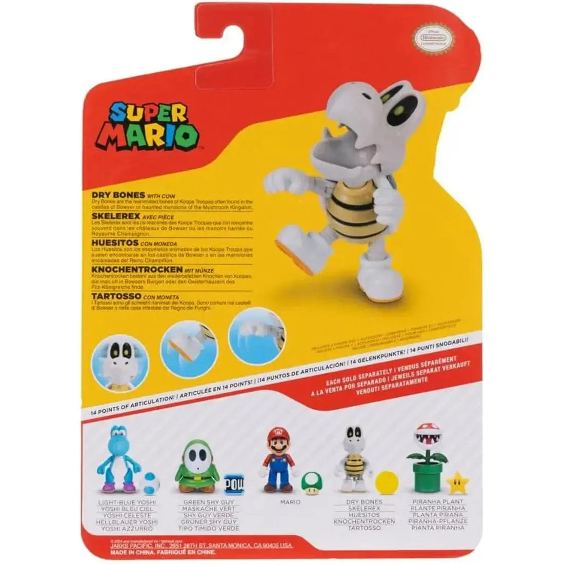 Jakks Pacific Super Mario - Dry Bones with Coin Action Figure (4") - Jakks Pacific