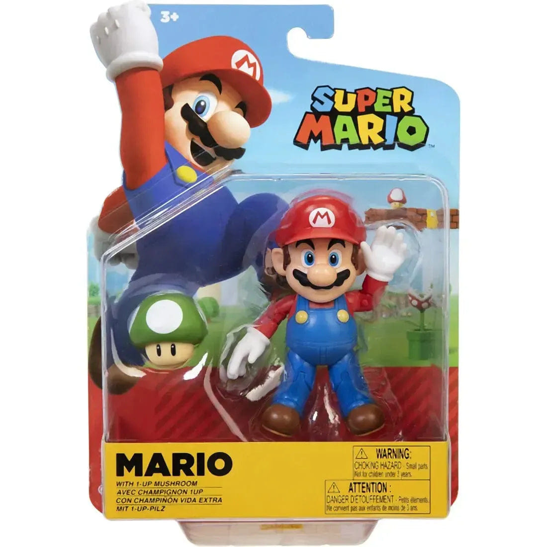 Jakks Pacific Super Mario - Mario with 1 - UP Mushroom Action Figure (4") - Jakks Pacific