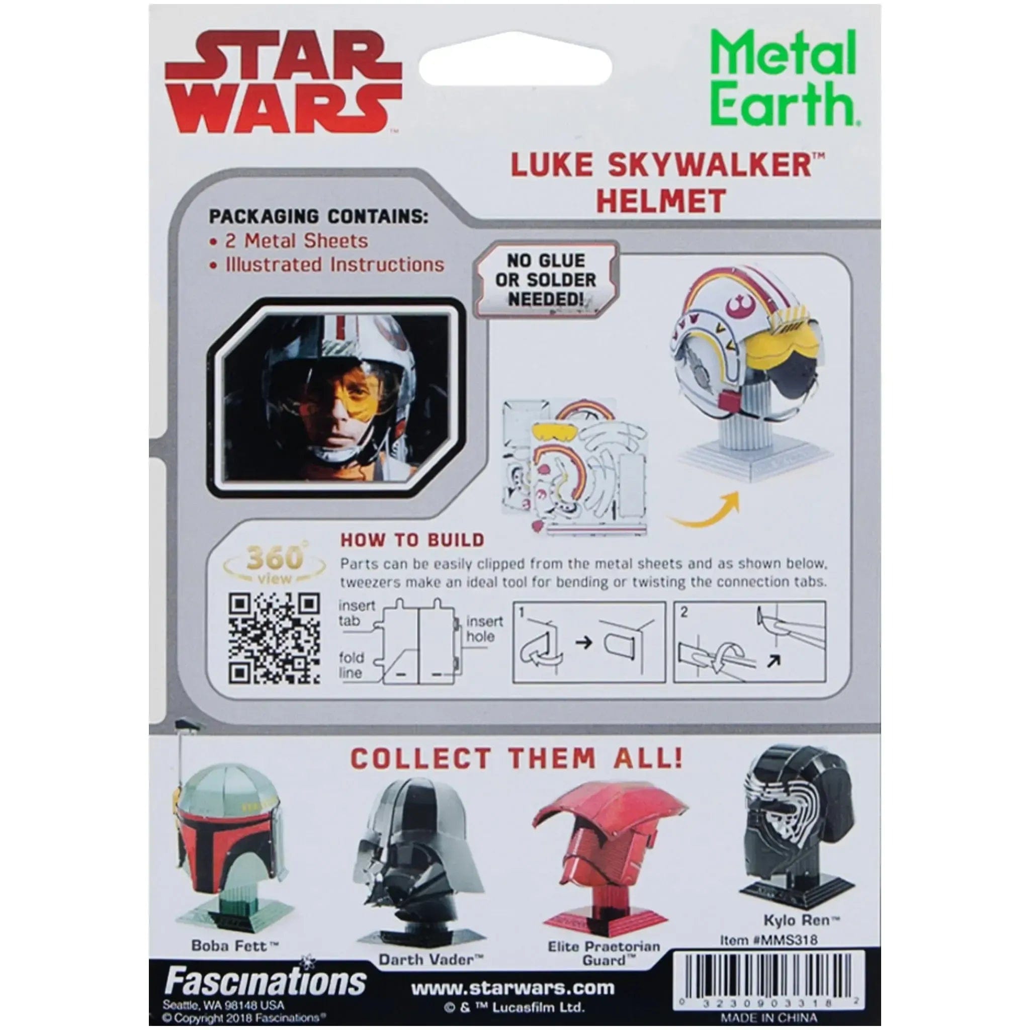 Fascinations Star Wars - Luke Skywalker Helmet Figure Model Kit (Steel, Moderate Difficulty) - Fascinations - Metal Earth Series